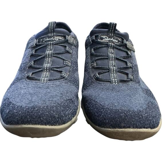 Skechers Relaxed Fit Breathe Easy Infi-Knity slip On Shoes Navy Blue Size 8 - Picture 2 of 9